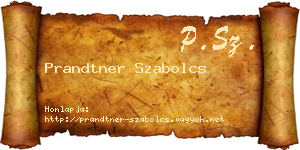 Prandtner Szabolcs névjegykártya